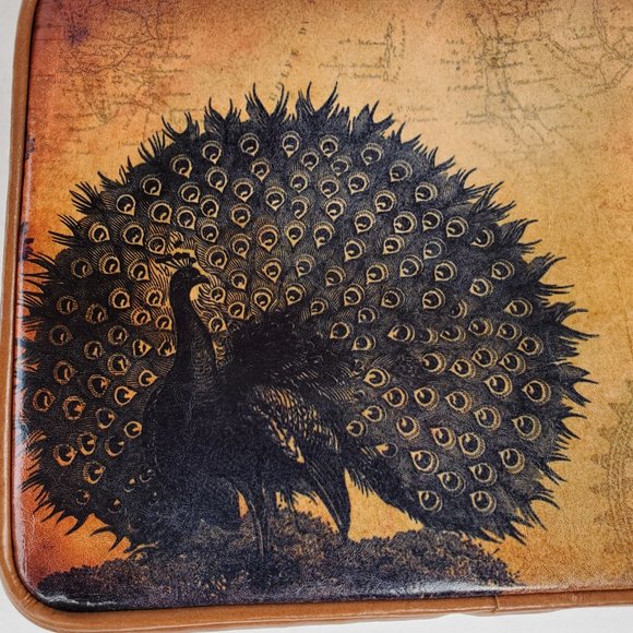 Lavishy Peacock Tablet Sleeve Bag Carrying Case Vegan/faux leather Nylon NOS - Picture 7 of 8